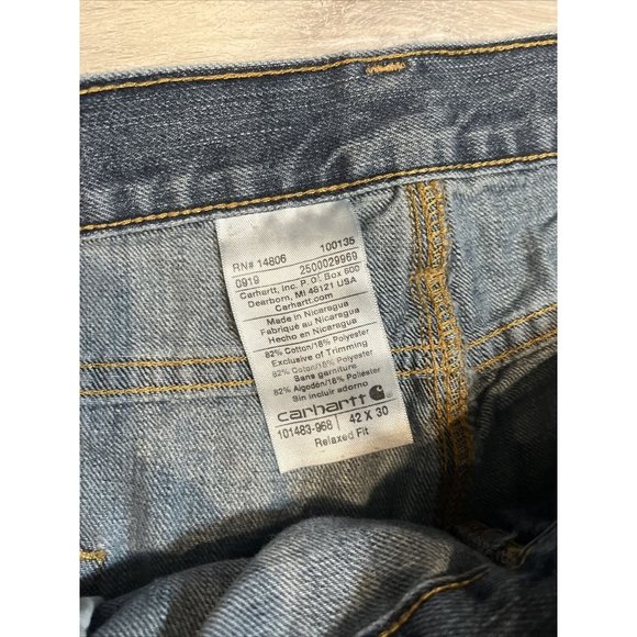 Carhartt 101483-968 Jeans Men’s 42x30 Relaxed Fit - Picture 2 of 7